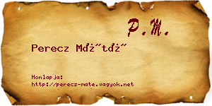 Perecz Máté névjegykártya