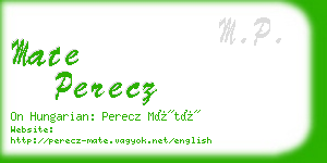 mate perecz business card